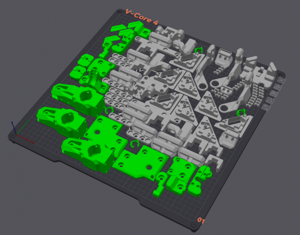 V-Core 4 Printed Parts